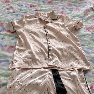 Oscar de la Renta Pink Silk Pajamas